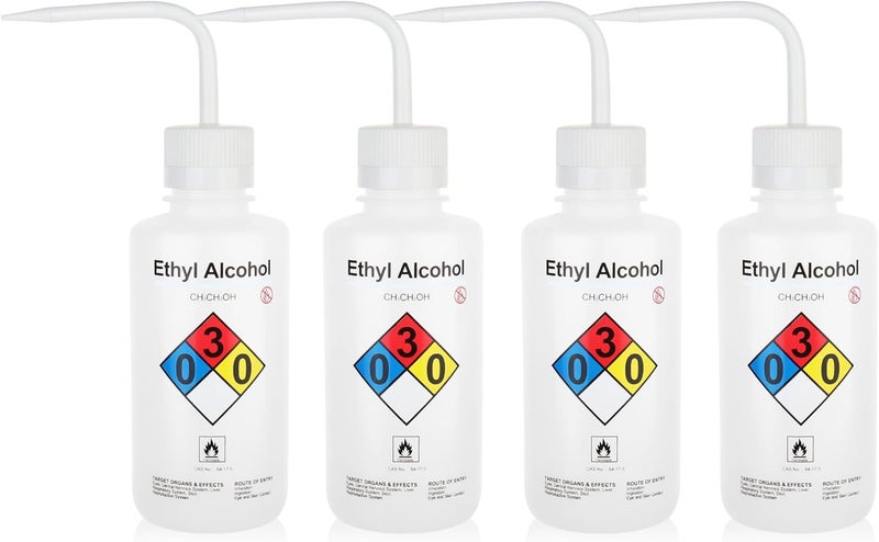 UTILE Ethyl Alcohol Wash Bottles, 4pcs of Vol.500ml (16.9oz), Safety Wash Bottles Narrow Mouth Squeeze Bottles, LDPE Material with PP Material Closure, 5511.0271.4 - Image 1