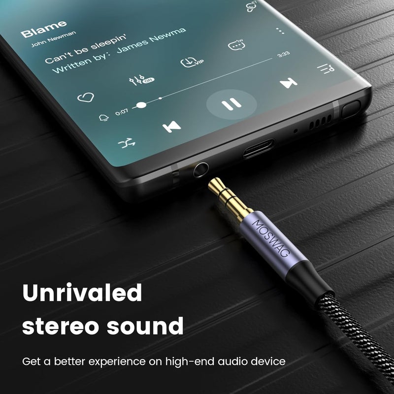 MOSWAG 3.5mm to Dual RCA Audio Cable 2 Packs,3.5mm Male to 2 RCA Female Headphone Jack to RCA Stereo Audio Adapter Compatible with Headphones,Home System,Car Stereo,iPods,iPhones,MP3 Players and More - Image 3