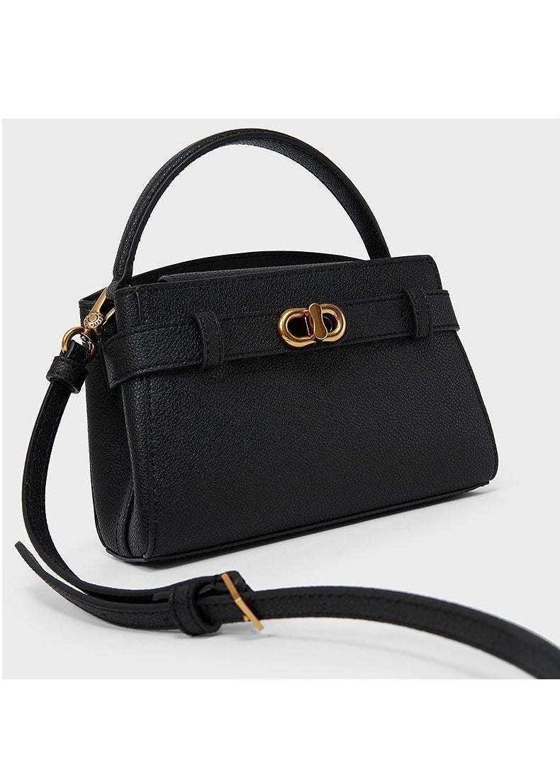 Charles & Keith Charles & Keith Metal Buckle Strap Tote Shoulder Bag  - Image 3