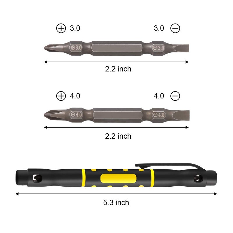 Mudder 4 Pieces Pocket Screwdriver 4 in 1 Multipurpose Portable Crossing Flathead Pen Screwdriver for Repairing - Image 4