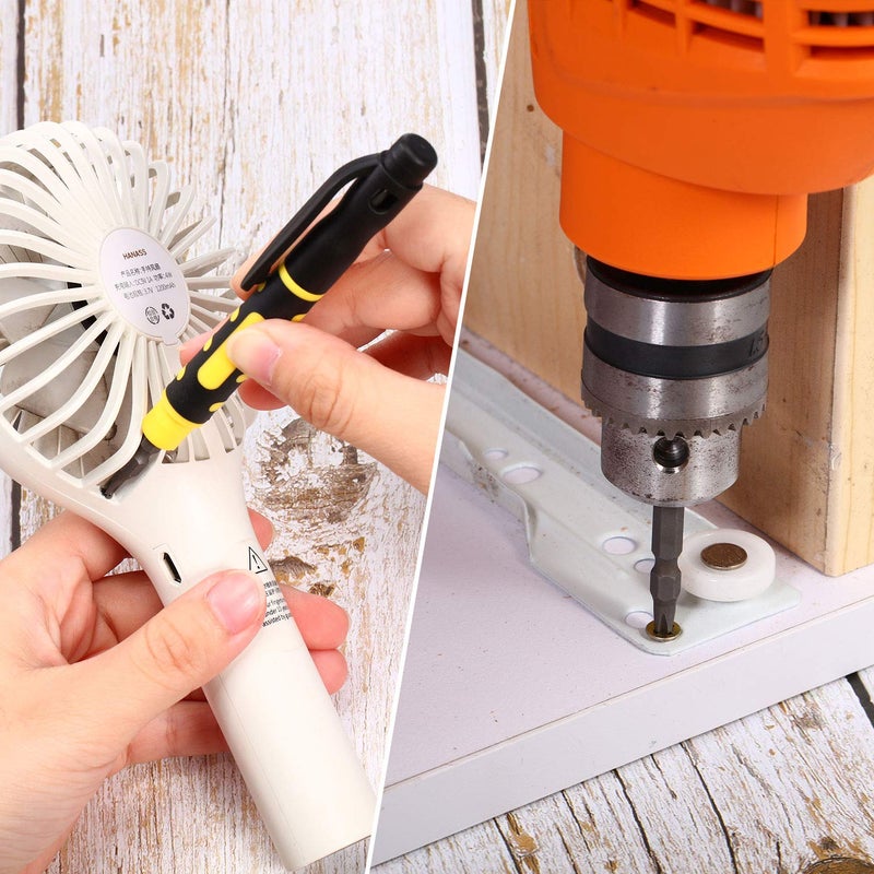 Mudder 4 Pieces Pocket Screwdriver 4 in 1 Multipurpose Portable Crossing Flathead Pen Screwdriver for Repairing - Image 2