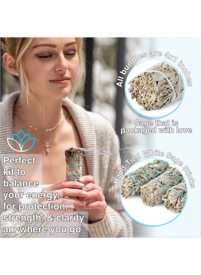 JL Local - Jl Local 50 Wholesale White Sage Smudge Sticks 4 For Cleansing Purifying And Smudging - Image 1