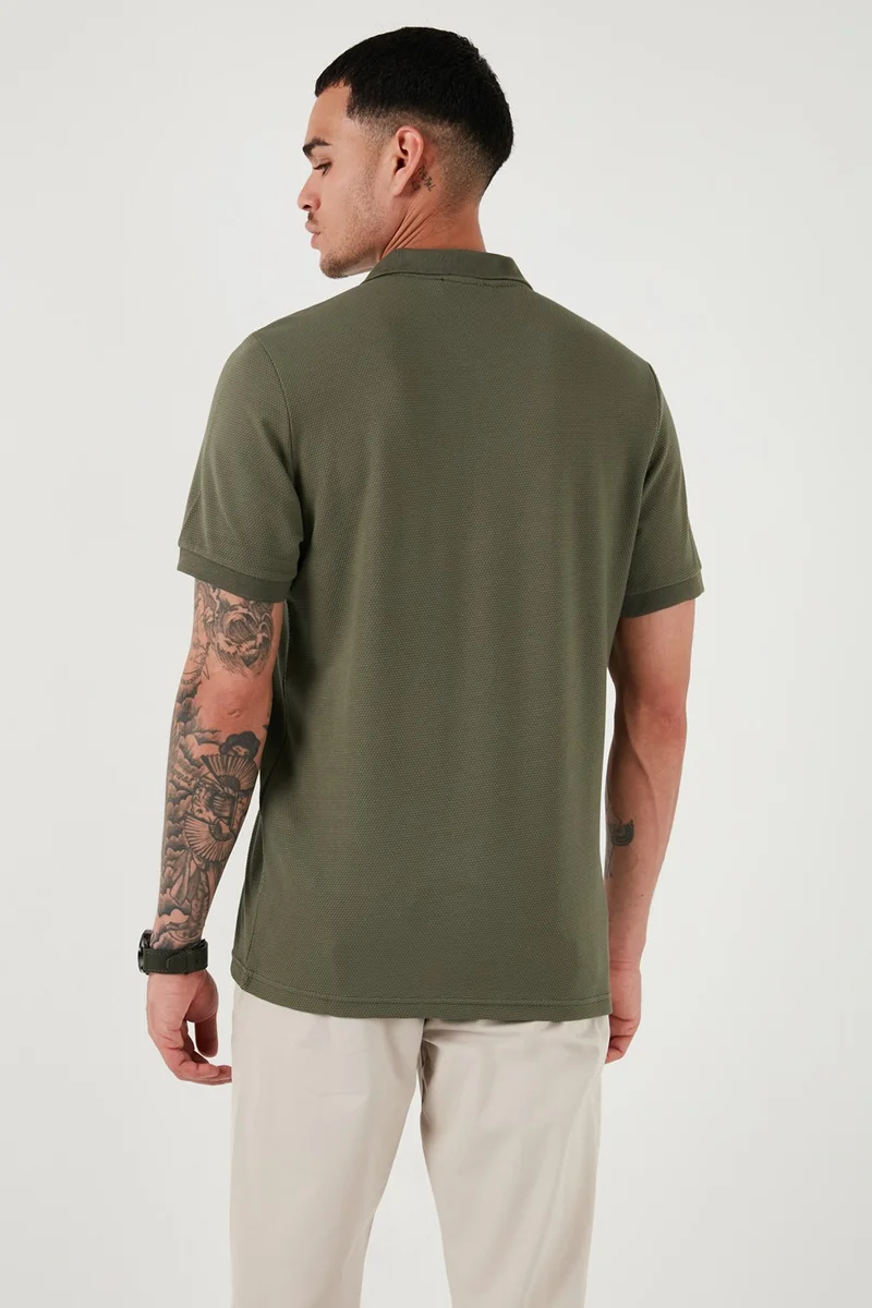 Buratti Cotton Regular Fit Zippered Polo Neck T Shirt Men's Polo Neck T Shirt 5902915