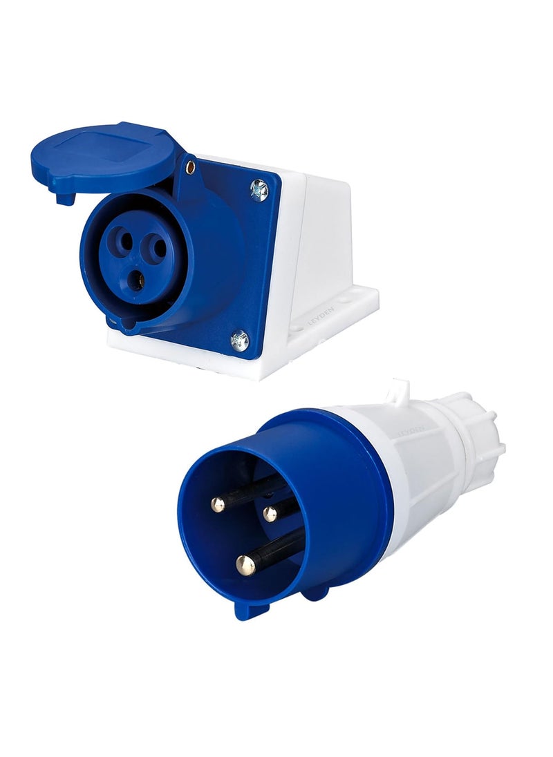 Leyden LEYDEN 3 Pin 16A 220440VAC Industrial Panel Socket With Plug IP44 Waterproof Plug socket Male Female Connector Plug Panel Socket 