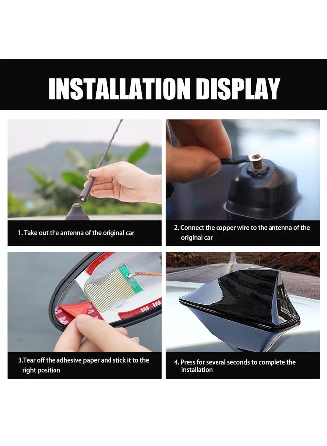 Universal Shark Fin Car Roof Antenna 18cm – Black, Streamlined Design, Signal Reception Booster, Wind Resistance Reduction, Easy Adhesive Installation, Stylish Car Exterior Upgrade - Image 5