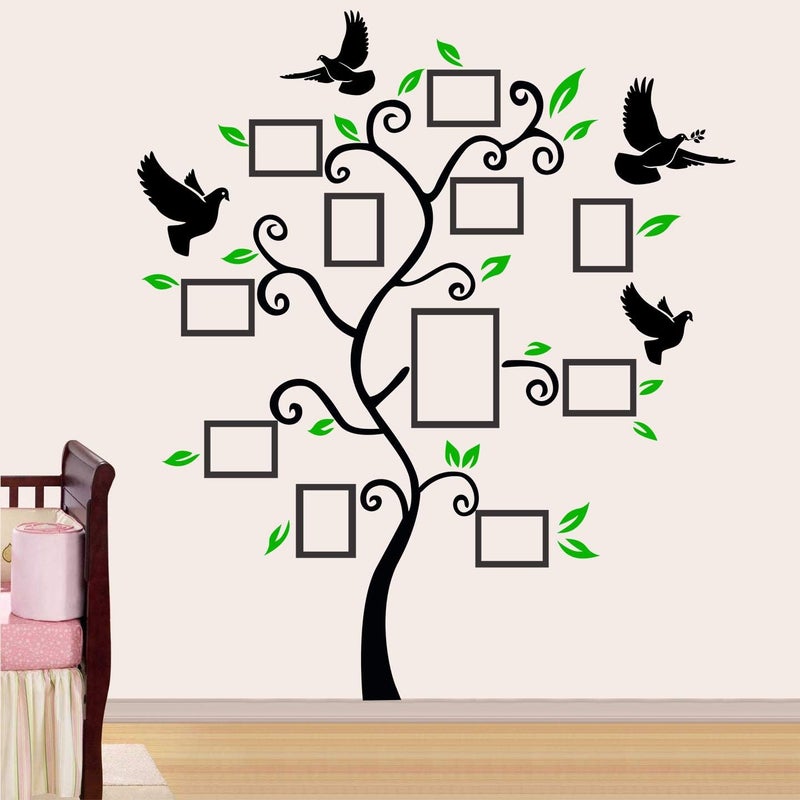 StickMe 'Family Tree Photo Frames Wall Sticker' -SM544 (Multi Colour, Vinyl - 90cm X 100 cm) - Image 1