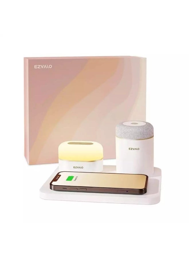 EZVALO 3 in 1 Charger Station with LED Night Light & Portable Bluetooth Speaker - Image 1