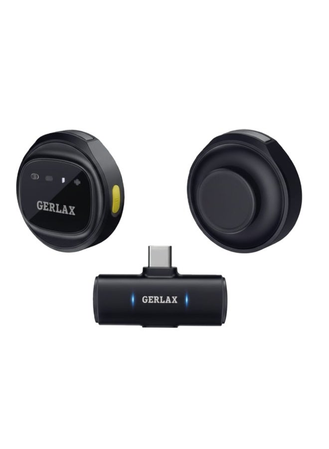 جيرلاكس ميكروفون لاسلكي مغناطيسي M102 مع زر تحكم، سعة بطارية كبيرة، عمر طويل، ميكروفون لاسلكي احترافي للتسجيل والبث والمقابلات - Image 1