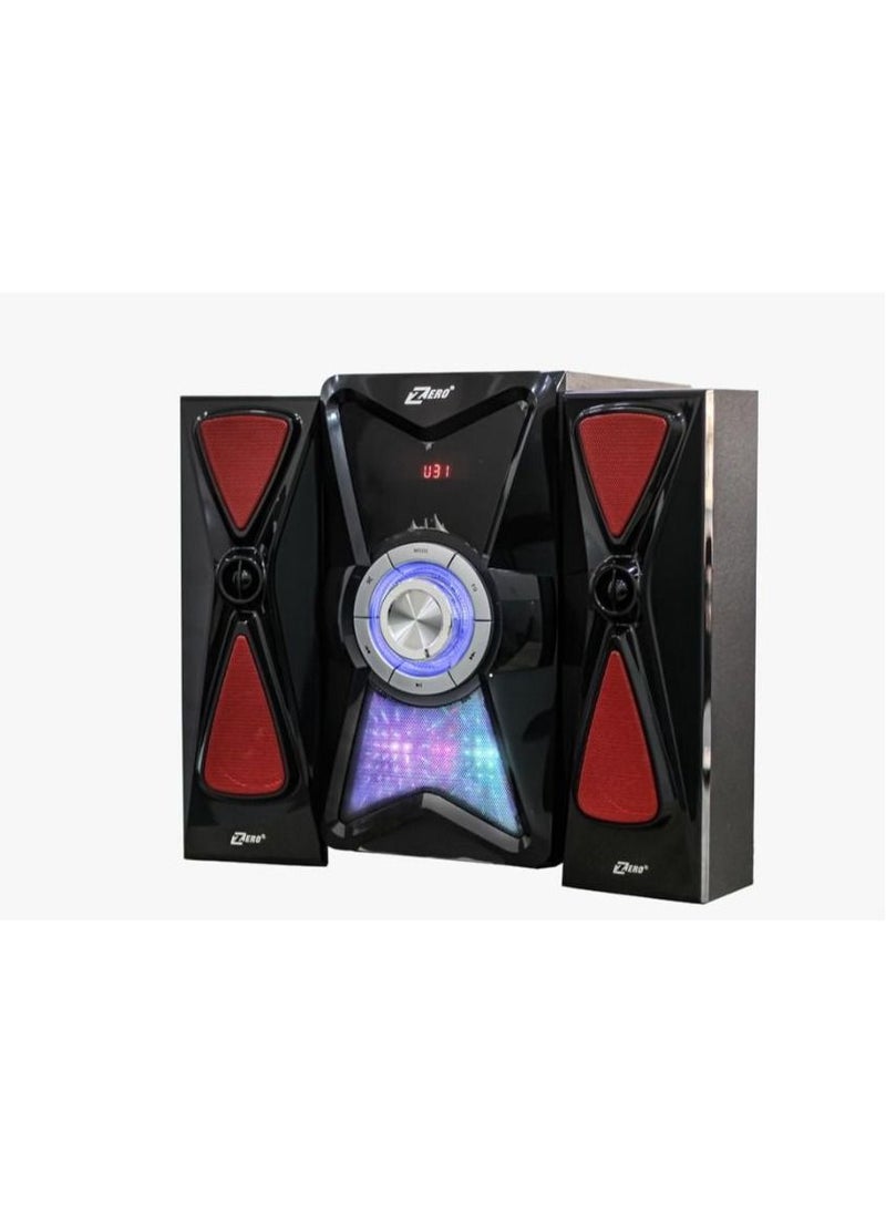 Zero - Zero Subwoofer 2.1 ZR 6450 Supports Flash, Memory Card and Bluetooth With Remote Control For Easy Control Black - Image 1