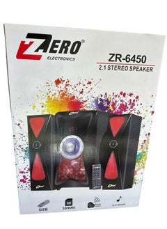 Zero Zero Subwoofer 2.1 ZR 6450 Supports Flash, Memory Card and Bluetooth With Remote Control For Easy Control Black  - Image 2