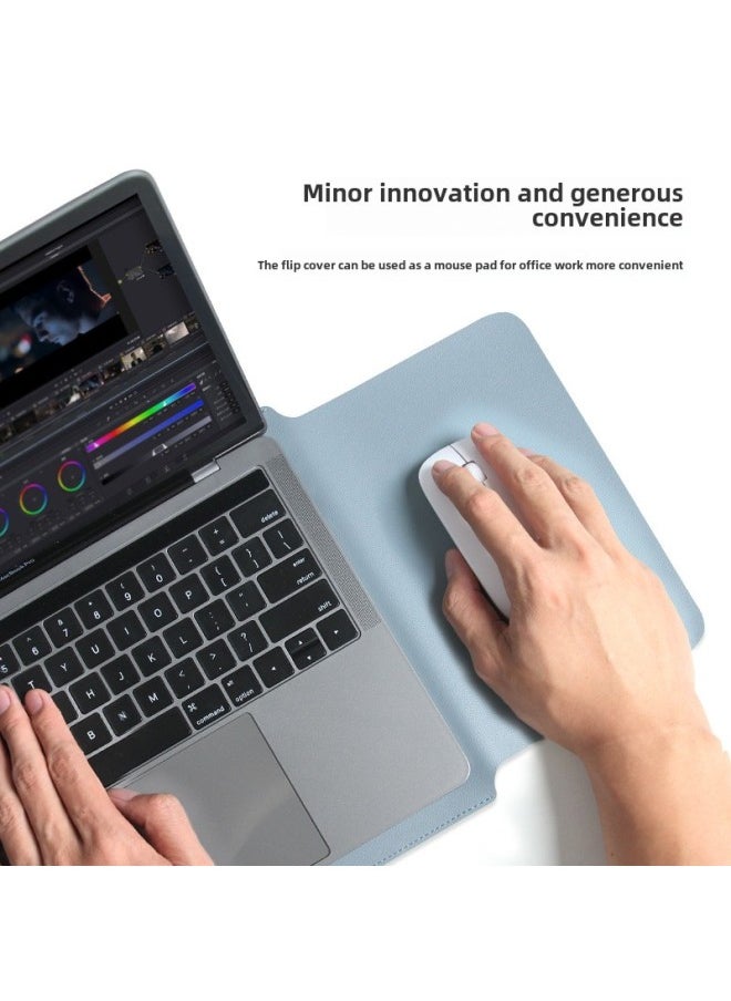 Generic - Applicable To Apple Notebook Inner Bag 13/14/15/16/inch Xiaomi Huawei Computer Bag Non-magnetic Thickened Pu Leather-Color: Cloud Gray + Accessories Storage Bag * Can Be Used As Mouse Pad-Applicable Model:11/12 Inch - Image 1