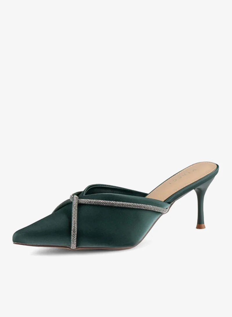 فينتشي مضخات نسائية مدببة إصبع القدم متوسط الكعب