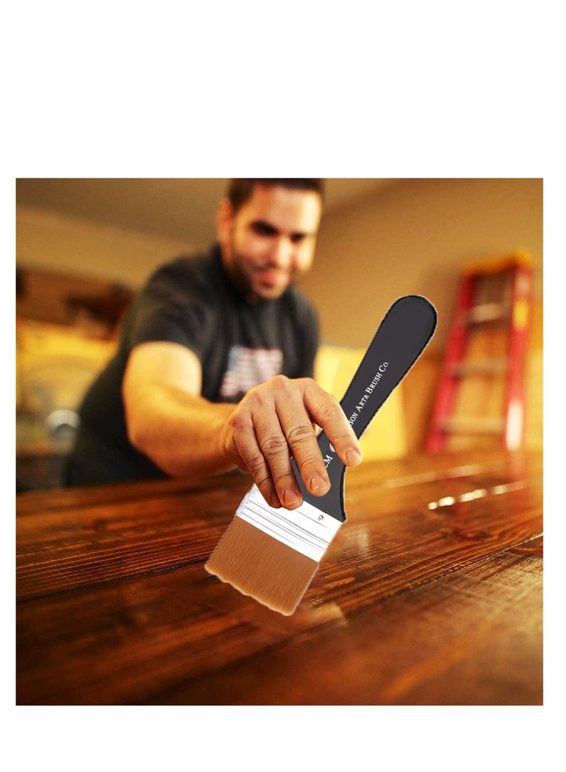 SYOSI Paint Brushes Set, 5 Piece Flat Brush Set, Multi-Purpose Assorted Size Wall Brushes, Flat Paintbrush, Flat Artist Paint Brush for Home Brushes Barbecue Oil Painting and Furniture Paints - Image 4