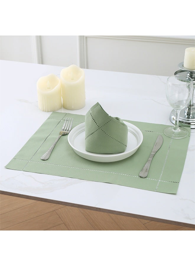 1 Piece Polyester-Cotton Napkins, Openwork Lace Napkins, Floral Tea Mats For Upscale Restaurants And Hotels, Wedding Decorations Green - Image 5