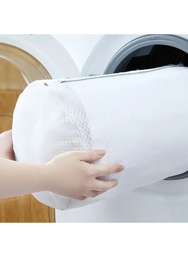 4pcs Cylindrical Heavy Duty Reusable Laundry Shoe Wash Bags With Zipper Tear Resistant Machine Washable - Image 1