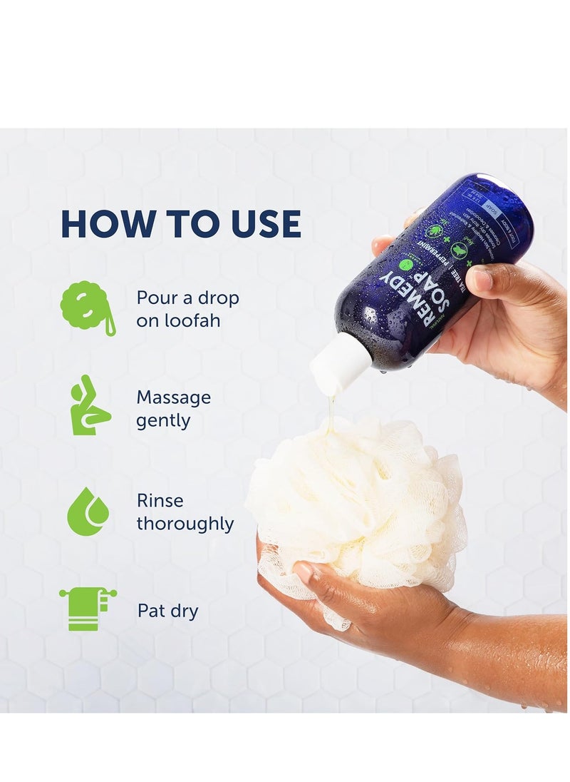 Truremedy Naturals - Remedy Soap Pack of 2, Helps Wash Away Body Odor, Sooth Athlete’s Foot, Ringworm, Jock Itch, Yeast Infections and Skin Irritations, 100% Natural with Tea Tree Oil, Mint & Aloe 12 oz - Image 1