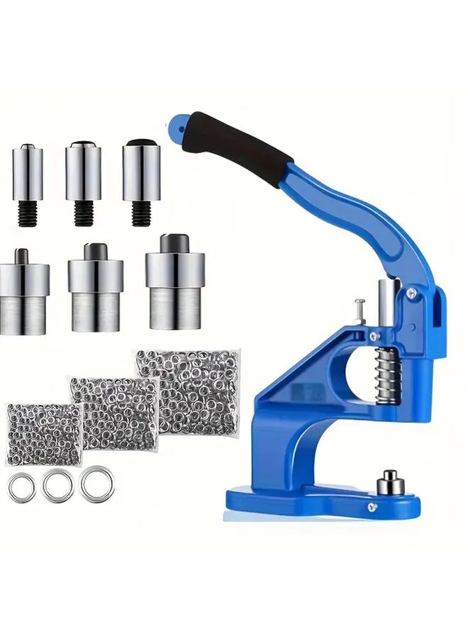 A Lightweight Manual Punch Press With 1500 Rivet Buckles As The Picture Shows Set Including Multiple Mold Sizes 6 10 12 Mm And White Rivet Set Aluminum Riveting Tool Faux Leather Fabric Punching Machine Sewing Button Accessory Perfect For Handicrafts Snap Closure Tool For Faux Leather Clothing Jeans - Image 3