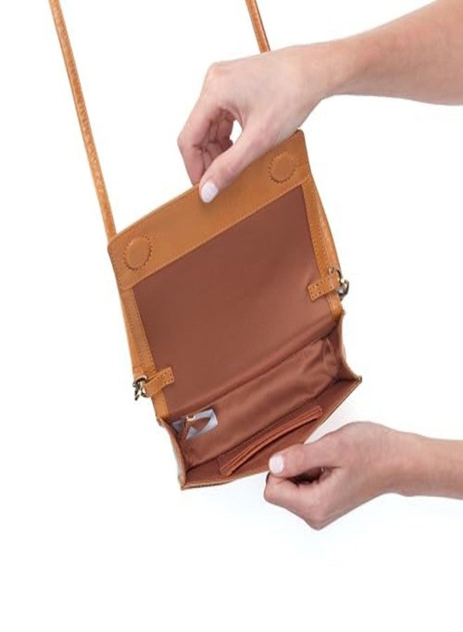 HOBO Jill Convertible Leather Crossbody Bags for Women, Small Phone Purse with Card Slots, Zip Pocket & Magnetic Closure - Removable Strap for Shoulder or Clutch Wear - Natural - Image 5