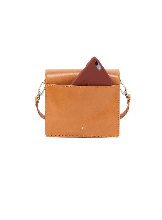 HOBO Jill Convertible Leather Crossbody Bags for Women, Small Phone Purse with Card Slots, Zip Pocket & Magnetic Closure - Removable Strap for Shoulder or Clutch Wear - Natural - Image 3