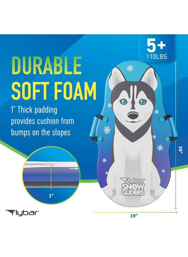 Flybar Kids 36" Husky Dog Foam Toboggan Snow Sled with Slick Bottom & PE Core Build for Boys and Girls Ages 6+, Holds Up to 110 Lbs - Image 2