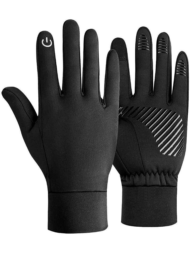 SOLARAE Waterproof Touchscreen Winter Cycling Gloves, Thermal Windproof Anti-Slip Sports Gloves for Running, Driving, and Hiking (Size L) - Perfect for Cold Weather Activities! - Image 1