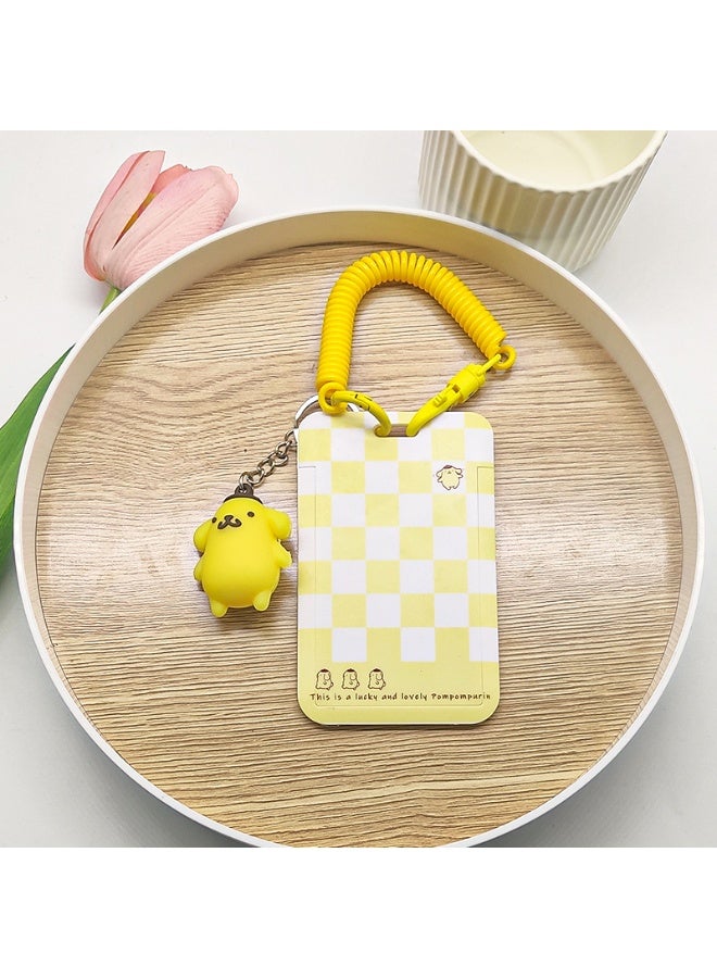 NIBEMINENT 1 - Piece Pudding Dog Kpop Photo Card Holder Pendant Key Chain ID Badge Holder ID Card Holder Photo Card Protector for School ID Office ID Access Card for Women Girls - Image 1