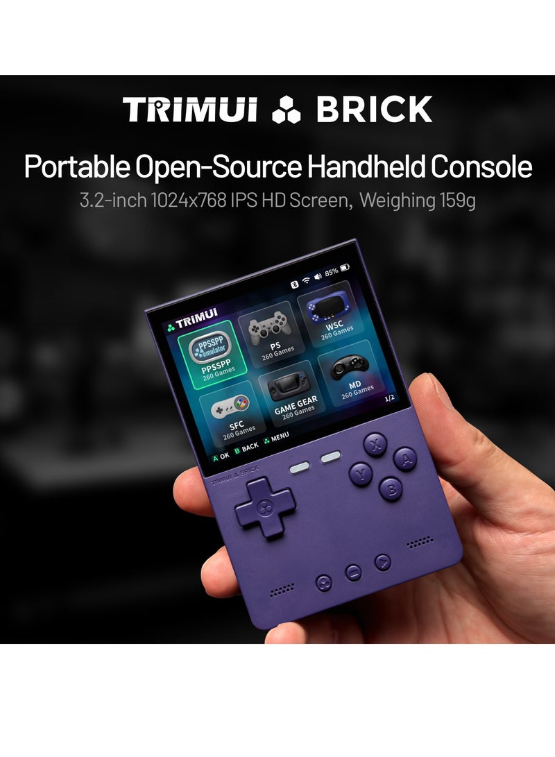 Trimui Brick Handheld Game Linux Console T3040 Portable Open-Source Allwinner A133P PowerVR GE8300 3.2 inches IPS Full-fit Screen Built-in Mono Microphone 3000mAh  - Image 2