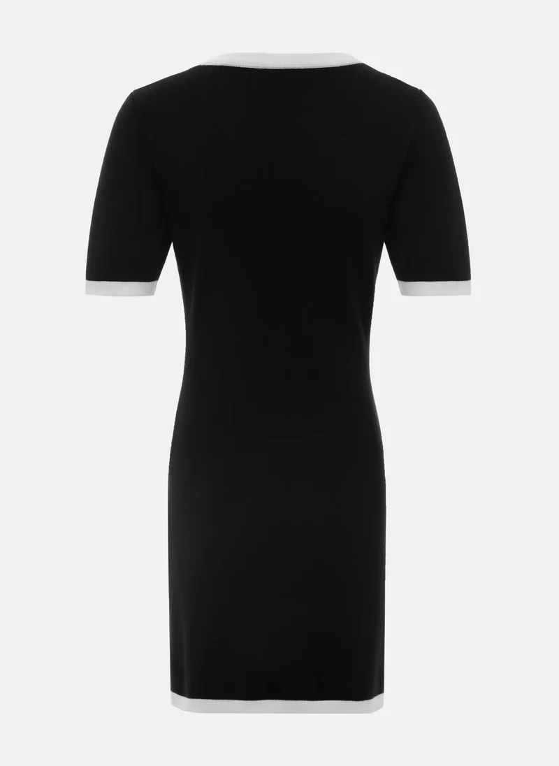 Lichi Jersey mini dress with contrasting details and buttons