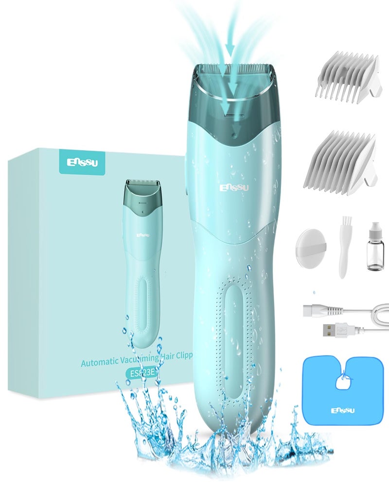 ENSSU Vacuum Hair Clippers for Kids, Rechargeable Vacuum Hair Cutter with 2 Modes for Children/Infant/Men, Waterproof Baby Hair Clippers Trimmers Cordless Haircut Kit in Large Hairs Storage Space - Image 1