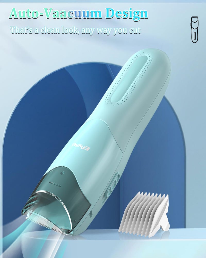 ENSSU Vacuum Hair Clippers for Kids, Rechargeable Vacuum Hair Cutter with 2 Modes for Children/Infant/Men, Waterproof Baby Hair Clippers Trimmers Cordless Haircut Kit in Large Hairs Storage Space - Image 3