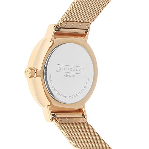 Giordano Analog Watch for Women with Rose Gold Case, Crystal Studded Dial and Classy Metal Mesh Band, Ladies Wrist Watch Gift for Women A2047 - Image 4
