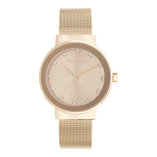Giordano Analog Watch for Women with Rose Gold Case, Crystal Studded Dial and Classy Metal Mesh Band, Ladies Wrist Watch Gift for Women A2047 - Image 1