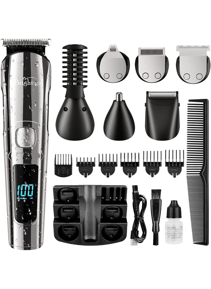 Brightup - Brightup Beard Trimmer for Men  Electric Razor  Shaver Cordless Hair Clippers Trimmers Set IPX7 Waterproof Mens Grooming Kit for Shaving Face Mustache Body Ear Nose Hair Trimmer Gifts for Men - Image 1
