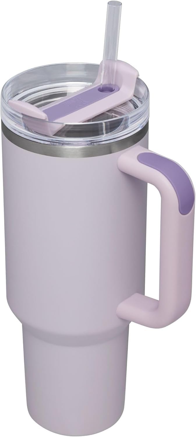 KELVEE Tumbler with lid and Straw 1200ml Cup Holder Car Gym Yoga Travel Stainless Steel Vacuum Insulated Flask Mug Quencher for Water Iced Tea Coffee or Protein Shake Purple - Image 1