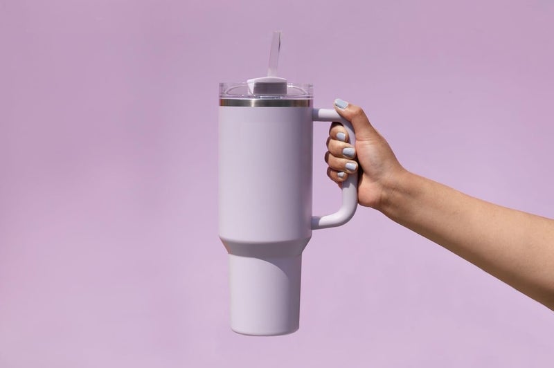 KELVEE Tumbler with lid and Straw 1200ml Cup Holder Car Gym Yoga Travel Stainless Steel Vacuum Insulated Flask Mug Quencher for Water Iced Tea Coffee or Protein Shake Purple - Image 3
