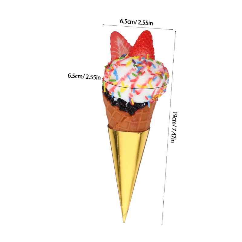 Realistic Artificial Ice Cream Cone Decoration For Photography Display Multi Color 19X6 5X6 5CM - Image 3