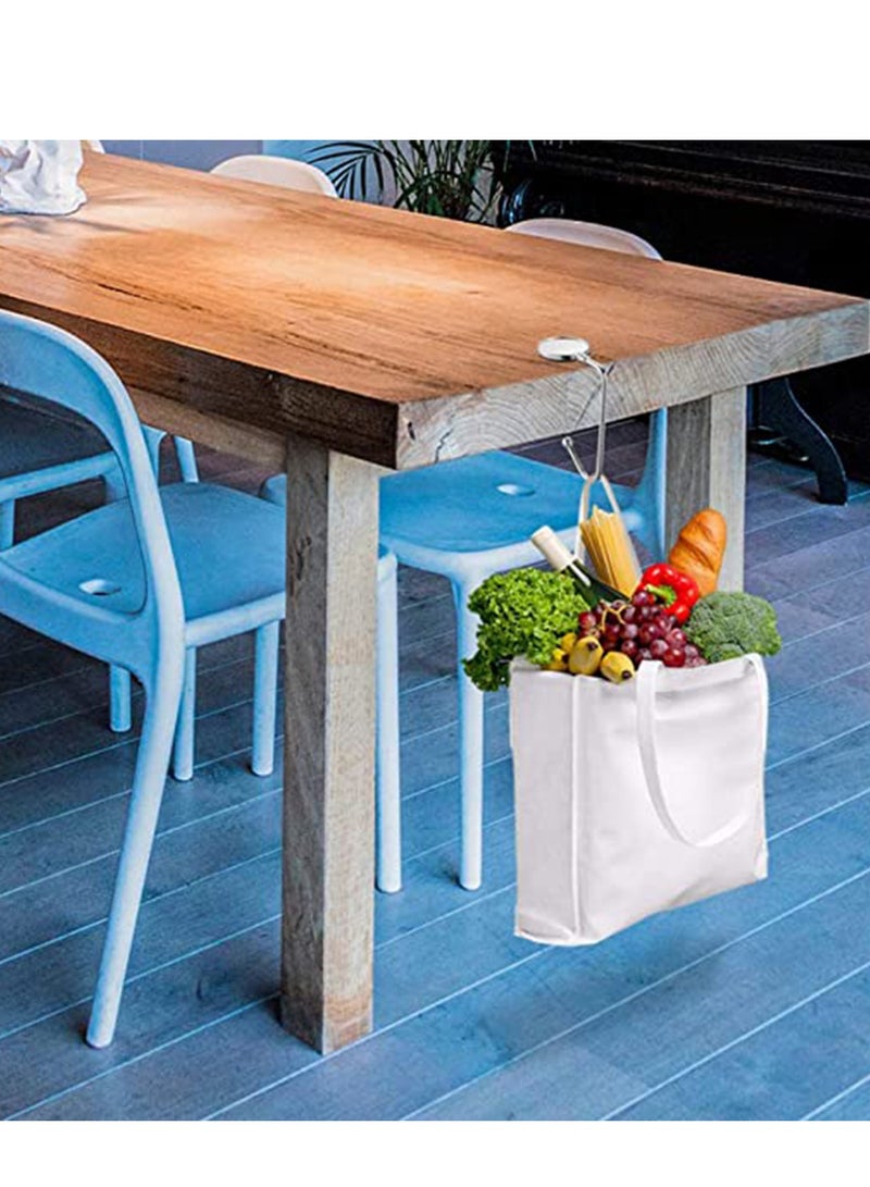 Zikra Hook Hanger Metal, Bag Safety Hang Grip Clips Mantel Hooks Stocking Holders Stockings Clip for Table Party Decoration, Silver - Image 4