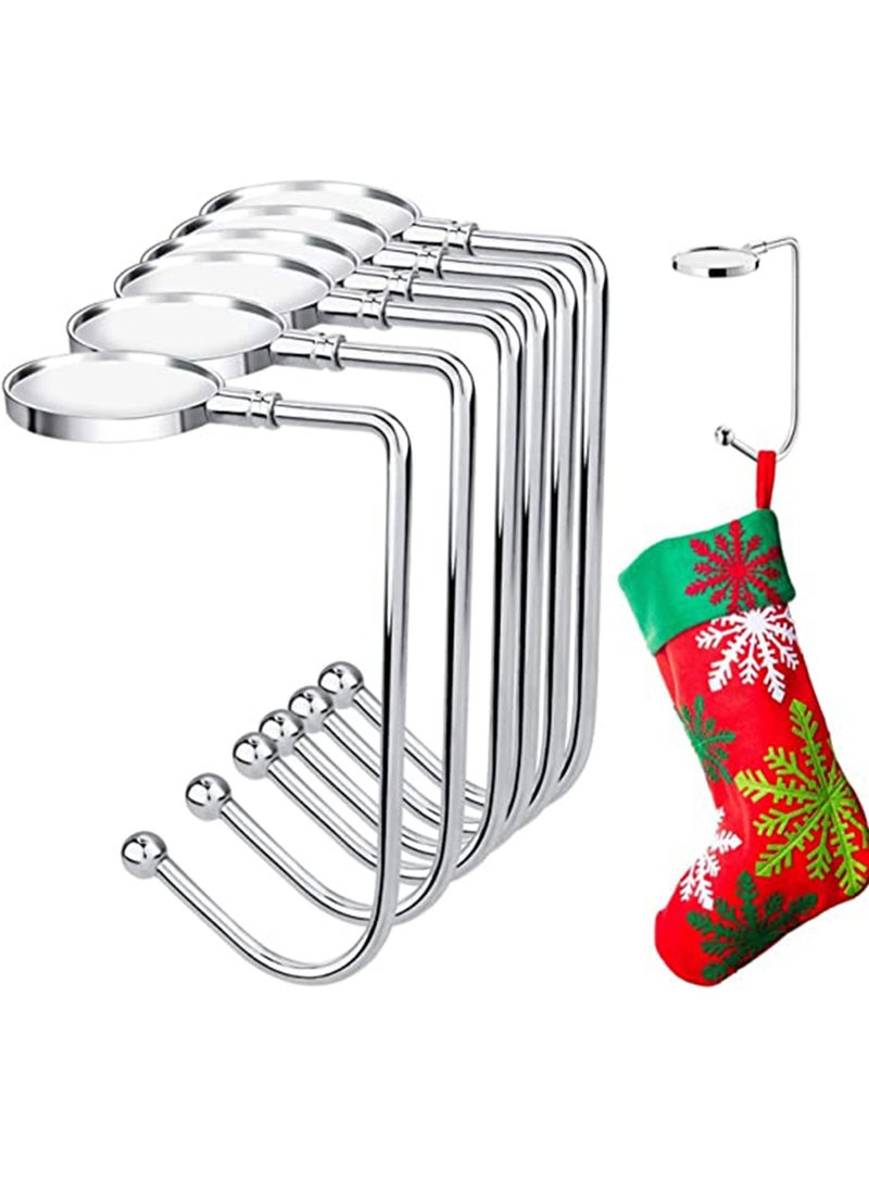 Zikra Hook Hanger Metal, Bag Safety Hang Grip Clips Mantel Hooks Stocking Holders Stockings Clip for Table Party Decoration, Silver - Image 1