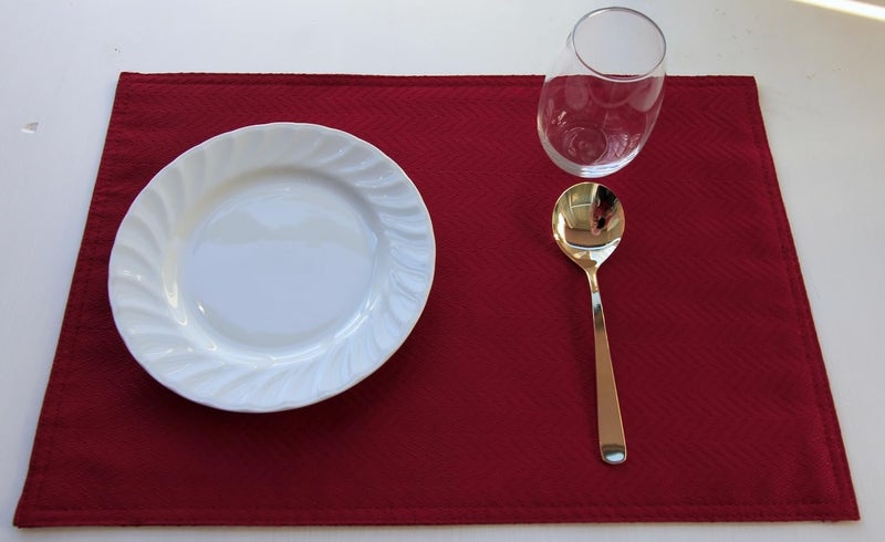 Akutana Red Placemats Set of 4  Double Layered Burgundy Place mats for Dining Table  Cranberry Waterproof Table Mats for Kitchen Table for Fiesta  Dinner  Wedding  Decor  Thanksgiving  Halloween  Christmas - Image 1