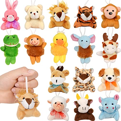 Maliweg 16Pack Mini Animal Plush Toy Set Soft Plush Toys for Kids Party Favors Keychain OrnamentBirthday Party SuppliesPrize Rewards - Image 1