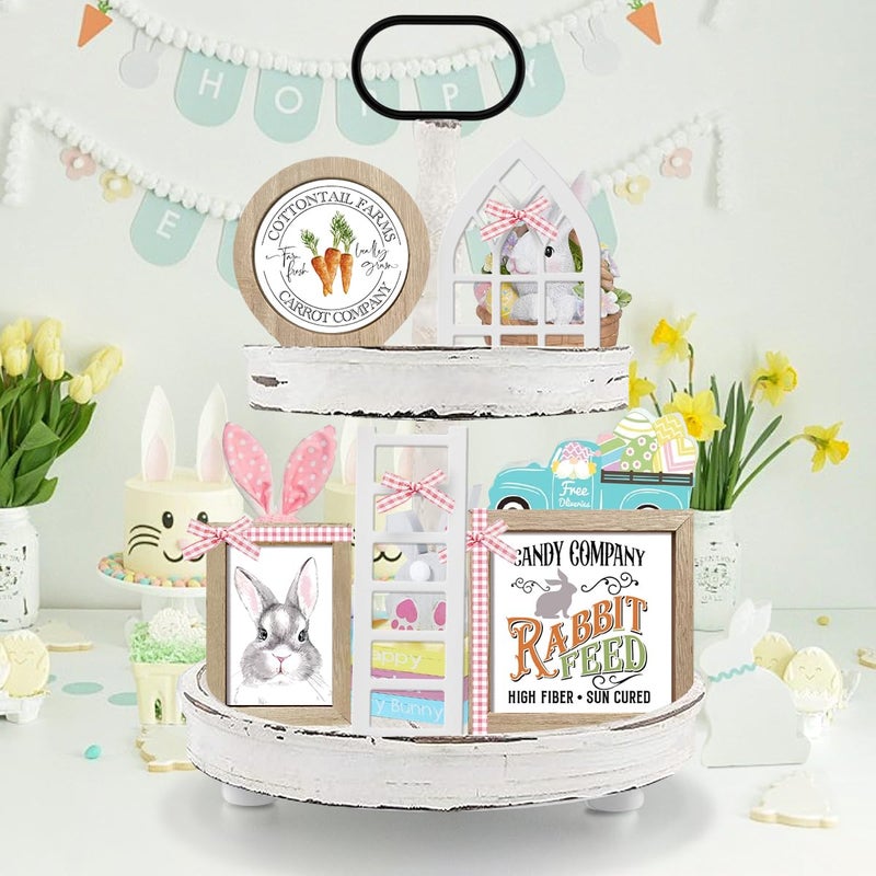 CRCZK 10 Themes Interchangeable Seasonal Decor Set - Rustic Farmhouse Spring Tiered Tray Decorations, Perfect for Holiday Decor, Lavender Decor Spring Decorations for Home Easter Decorations - Image 2