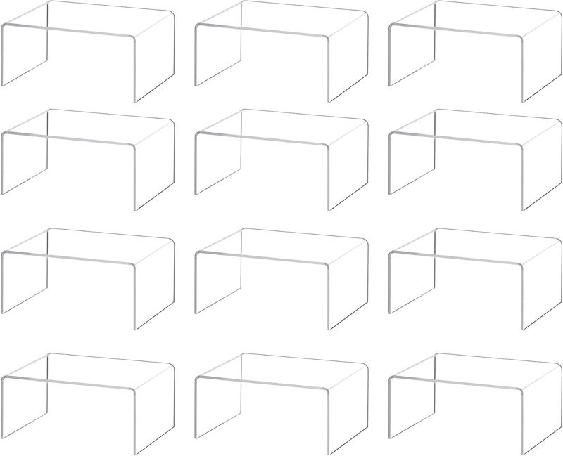 YFEEN Pack of 12 Acrylic Spacers for Display, Clear Stand for Cupcakes, Funko Pop Figures, Cosmetics, Collectibles Display - Image 1