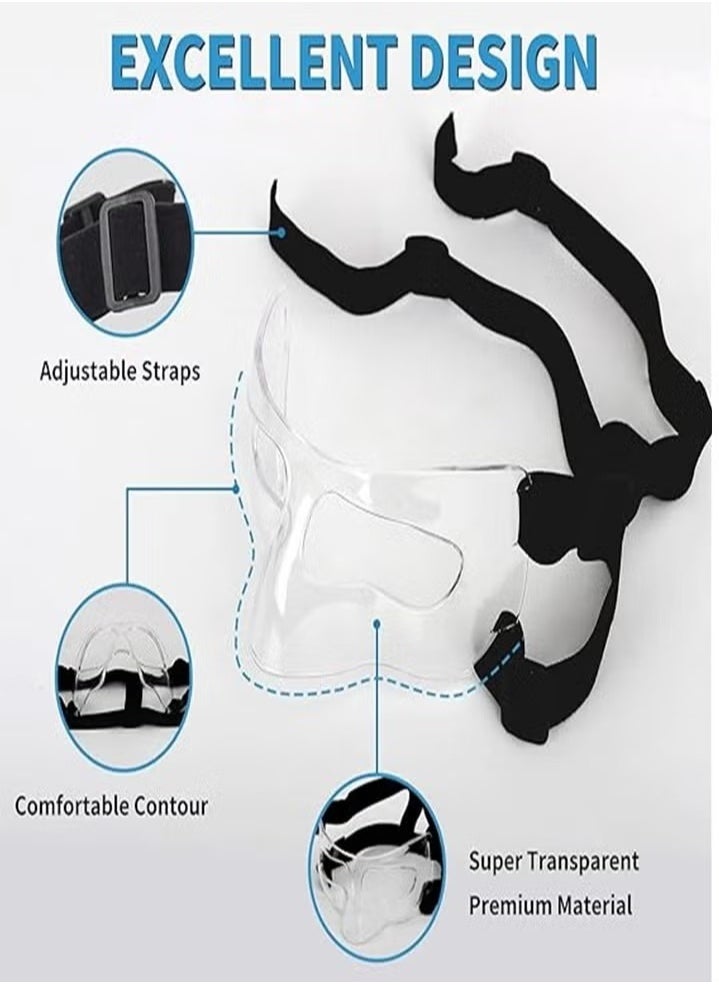 Generic Face Shield Masks for Soccer and basketball Sports, Adjustable for Adults and Teenagers, Suitable for Men and Women （Transparent model）  - Image 3