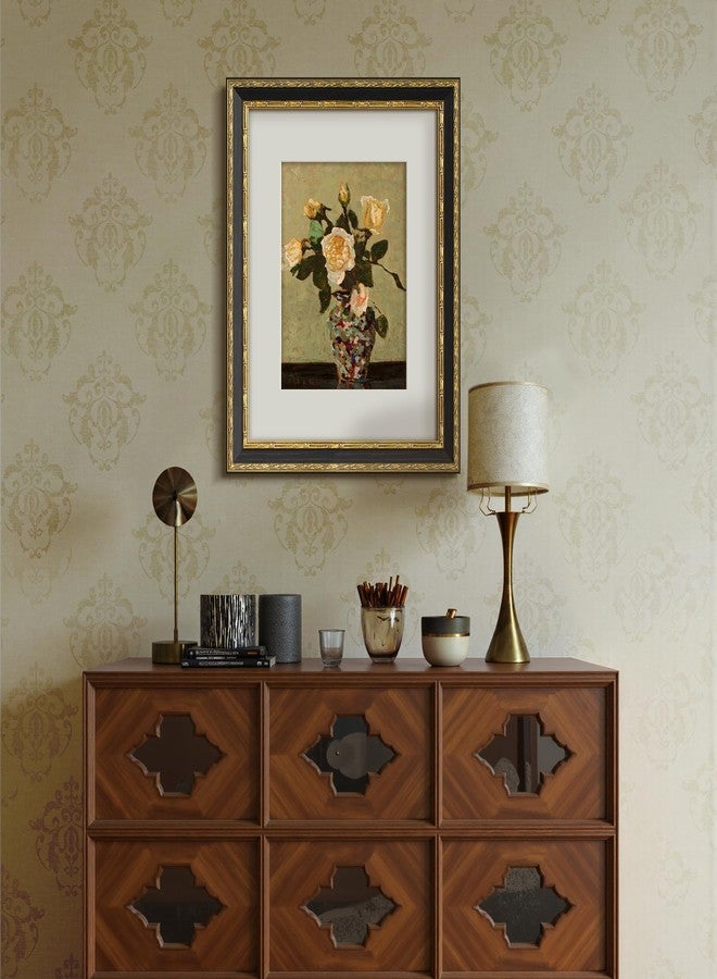 FrameMind Vintage 16x20 Picture Frame, Ornate Antique Gold 16x20 Frame, Display 11x14 with Mat or 16 x 20 without Mat for landscape or Portrait, Gallery Wall Decor for Home (Black/Gold, Single) - Image 4