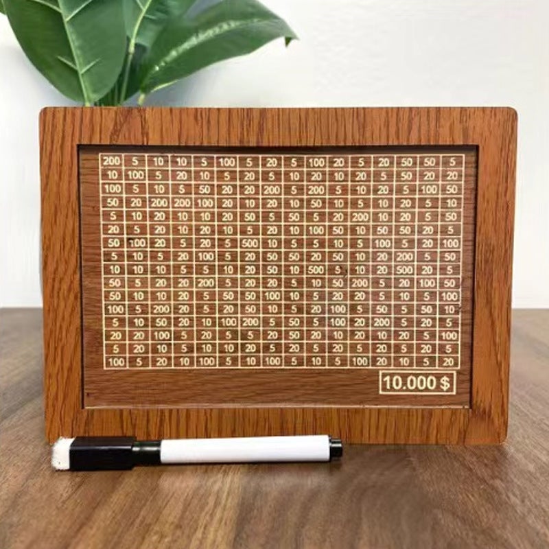 Wooden Money Box with Digital Counter for KidsLight brown $10000 Light brown $10000 