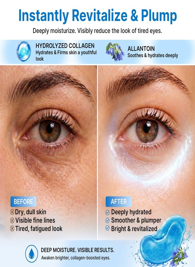 LEBELAGE Eye Patch Hydrogel 60 Sheets | Cooling Hydrogel Under Eye Patches with Gold | Moisturizing Eye Care for Daily Skincare Routine (Collagen) - Image 2