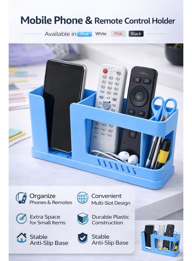 Wall Phone Holder Wall Mount with Charging, Wall Mounted Mobile Holder + TV Remote Control Holder Wall Mount, Wall Hanging Organizer with Dual Compartments, Space Saving Wall Mounted Organizer for Phone, Remote & Small Items - Image 3
