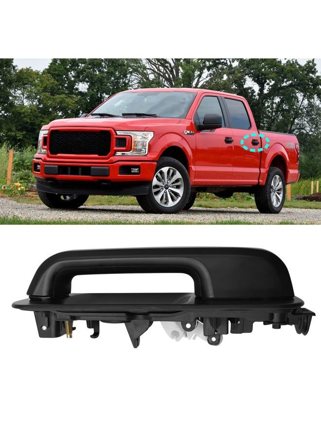 Moonlinks Compatible with 2015-2020 F150 Rear Driver Side Exterior Door Handle,F150 Door Handle Replacement Left Rear Side,Smooth Black(14603674/FL3Z1626605CBPTM) - Image 1