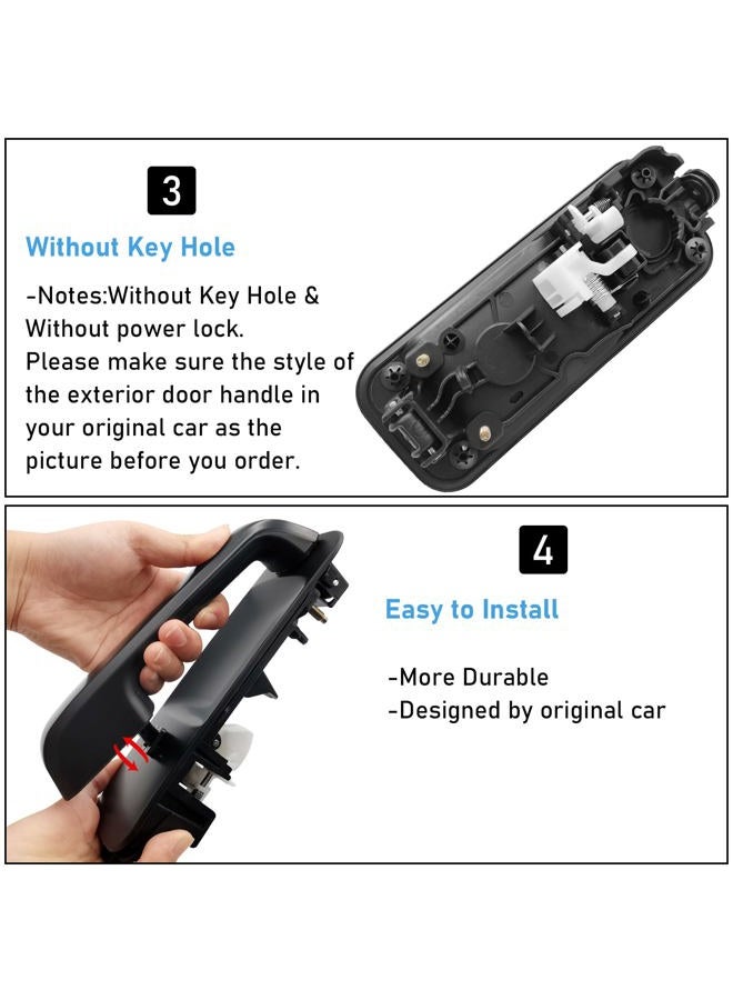 Moonlinks Compatible with 2015-2020 F150 Rear Driver Side Exterior Door Handle,F150 Door Handle Replacement Left Rear Side,Smooth Black(14603674/FL3Z1626605CBPTM) - Image 4