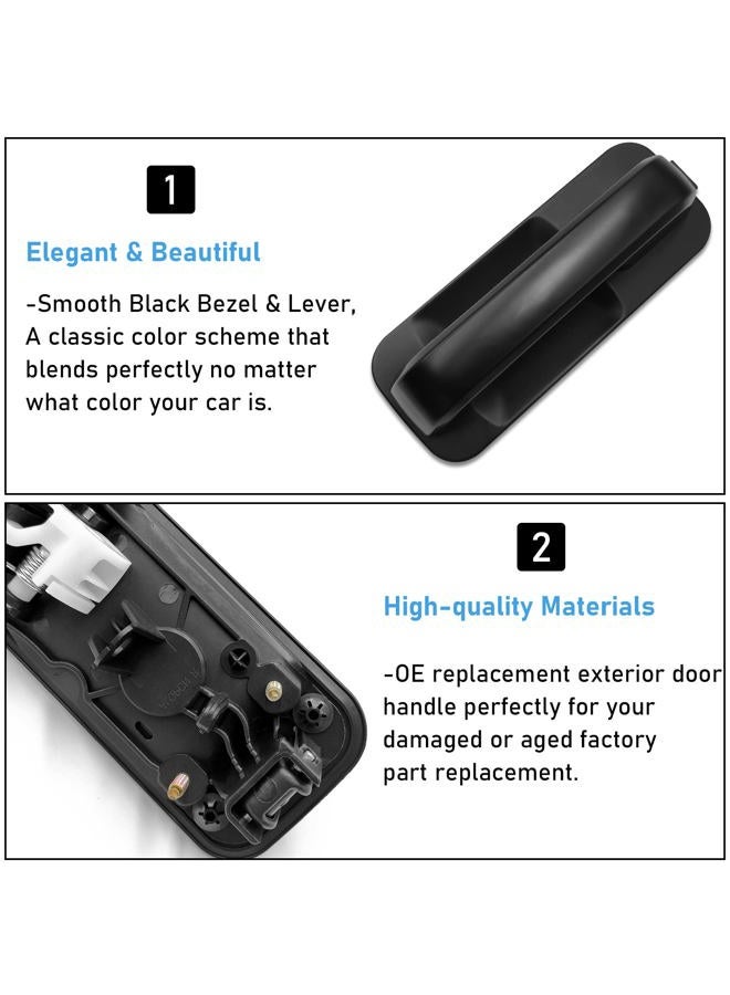 Moonlinks Compatible with 2015-2020 F150 Rear Driver Side Exterior Door Handle,F150 Door Handle Replacement Left Rear Side,Smooth Black(14603674/FL3Z1626605CBPTM) - Image 3
